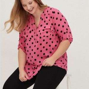 Torrid Harper Georgette Pullover 3/4 Sleeve Tunic Blouse NWT Size 2